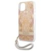 Guess GUHCP13SHFLSD iPhone 13 mini 5,4złoty/gold hardcase Flower Strap